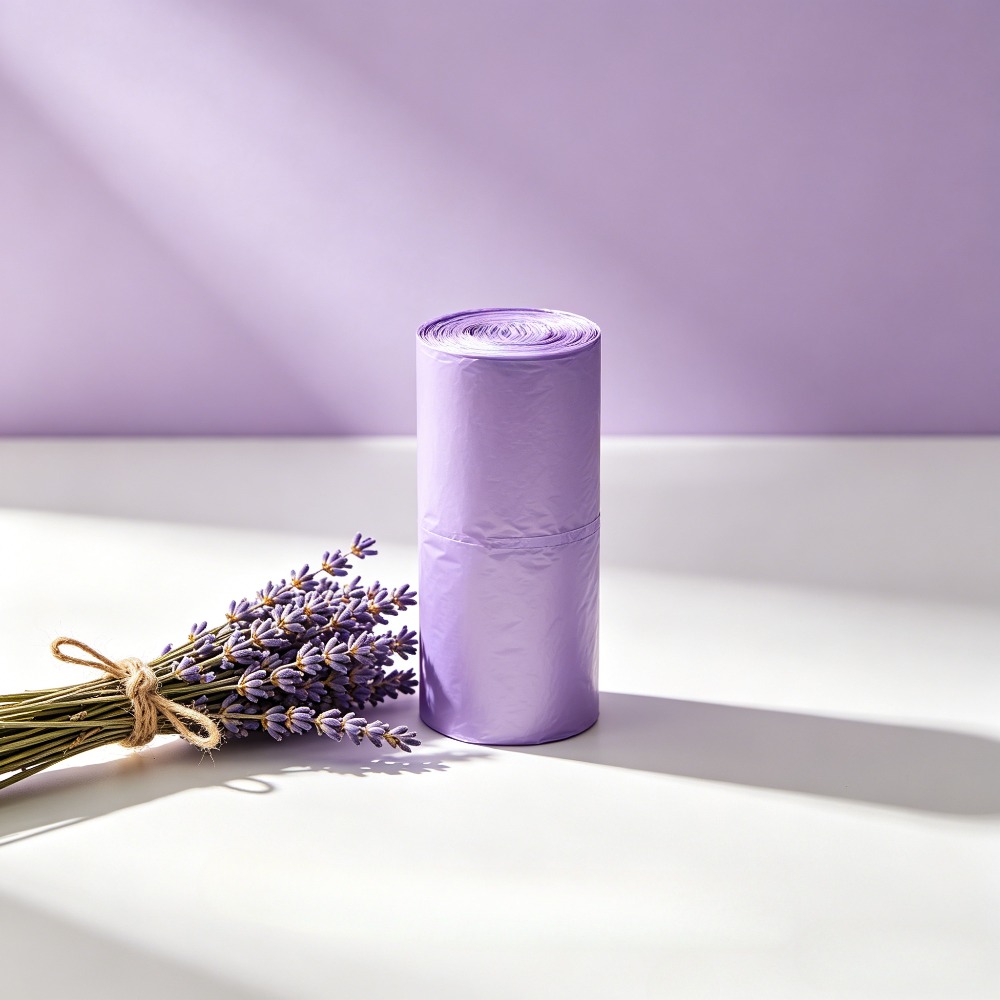 TEMU 5-roll Pack Of 100 Purple Trash Bags, Suitable For Home, Kitchen, Office, And Outdoor Cleaning! Storage For Added , Leak-proof And Keeps .
