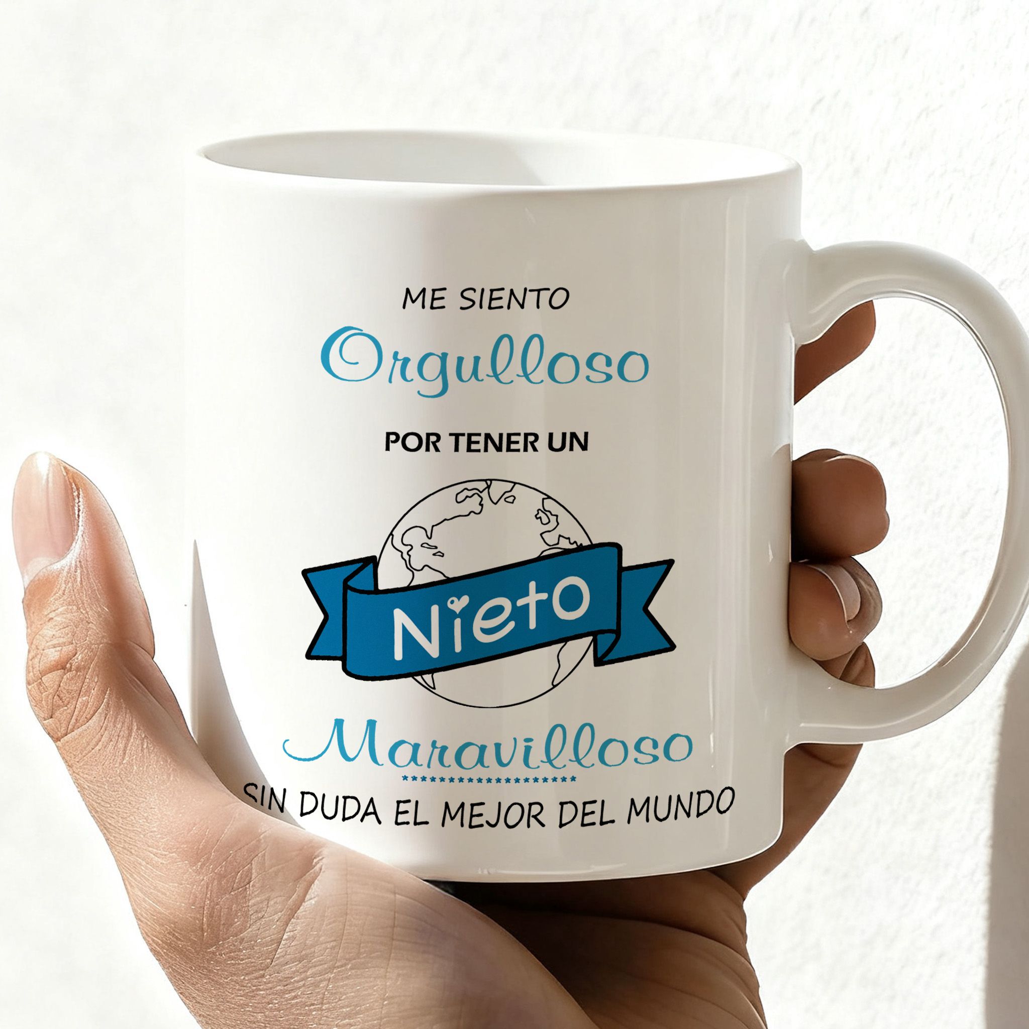 TEMU Taza de Orgulloso con " del Mundo", Impresión , Cerámica Blanca de 11 Oz. Un Regalo para , , , Papa, , , Ideal para , , Navidad
