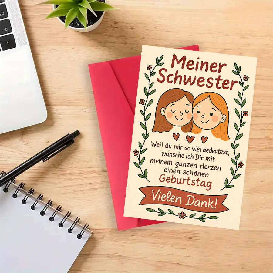 1pc Birthday Card For Sister Message Perfect Gift For Sister On Suitable For Family Celebration And Expressing Love And Gratitudechristmas Gifts