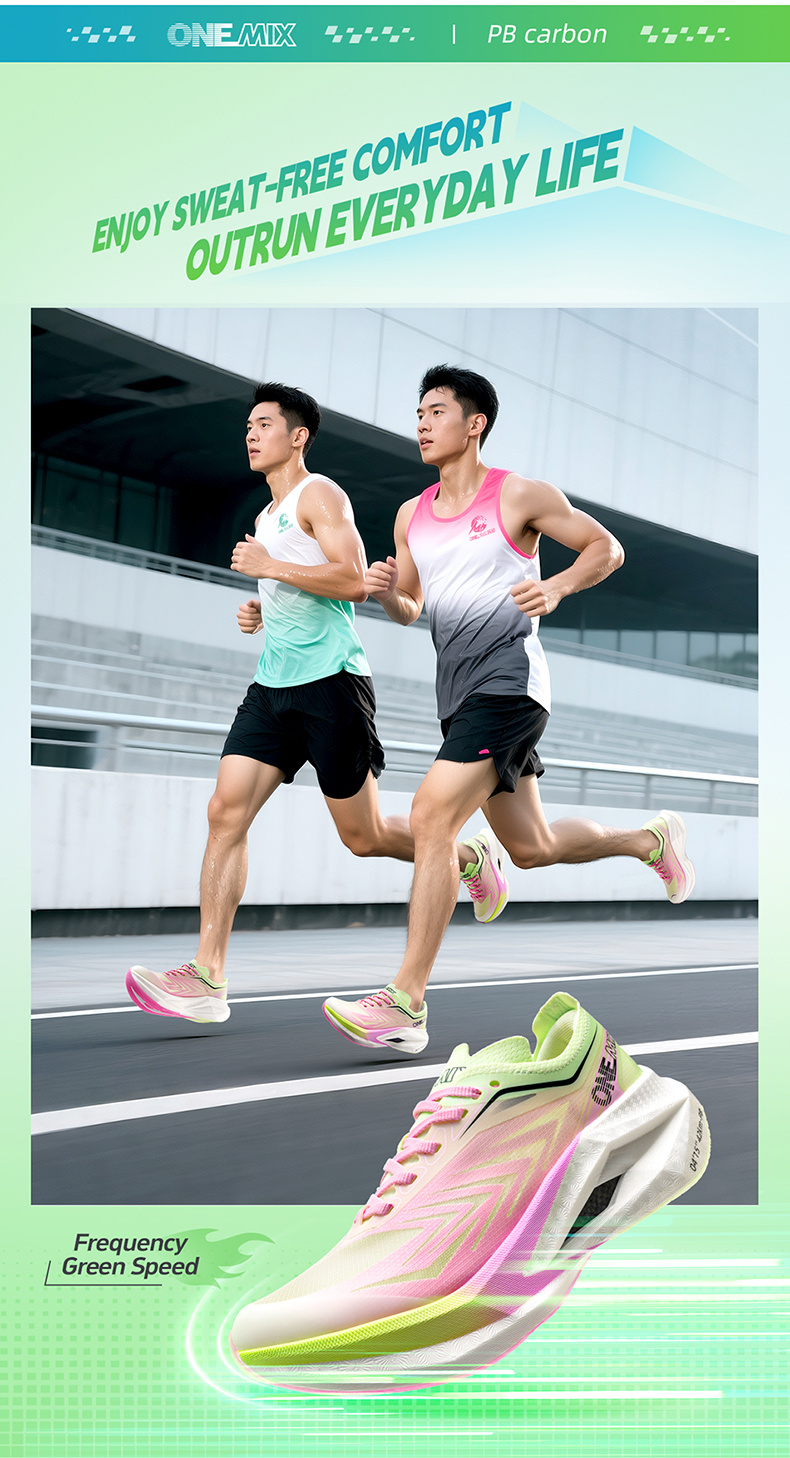 Sneakers, Lightweight Design Professional Carbon Plate Racing Running Shoes, Cushioned and Breathable, Full-sole Carbon Plate, Specialized for Marathon, Sprint, and Racing Training