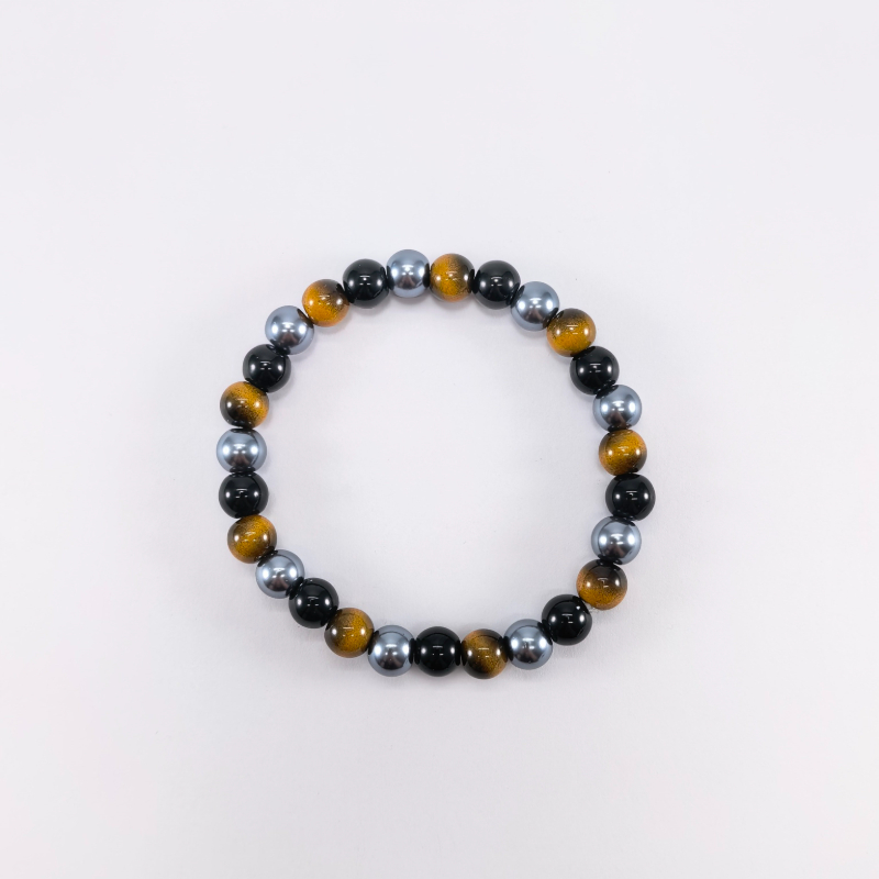 TEMU Bracciale universale in stile boh矇mien, sia per che per donna, realizzato con tre tipi di pietre: occhio di tigre, e , da indossare