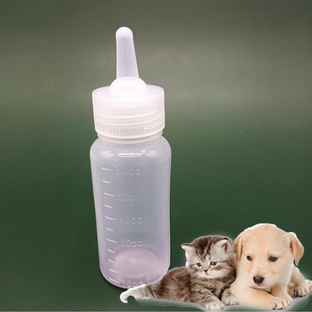 Image of A Set Of 3 Soft Silicone For Pet Feeding Bottles, Suitable For Kittens, Puppies, And Rabbits - 2.03 Ounces With Measurements, Perfect For Young Animals