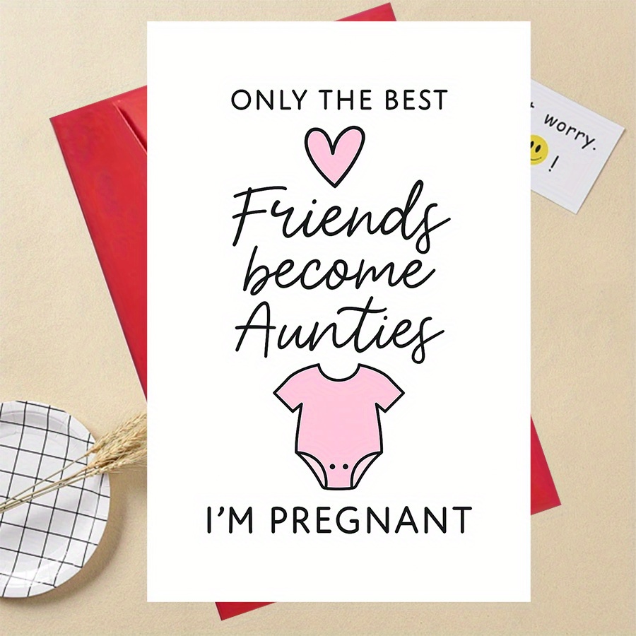 TEMU A Humorous Gift For Who Are Aunts, This Pregnancy Announcement Card Is Ideal For Baby Shower Presents Or Revealing Pregnancies, Celebrating Deep