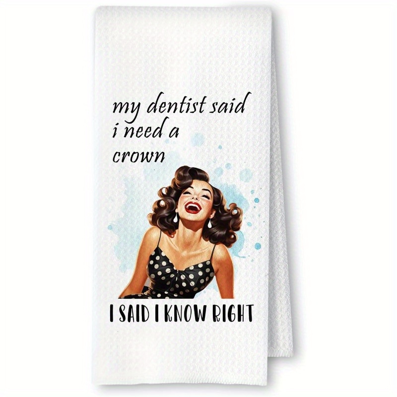 TEMU 1-pack Humorous Cleaning Cloth, Women', Fun Dental Gift Scouring Pad, Present For Women