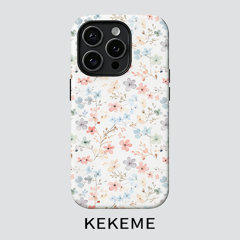 TEMU Phone Case - Full Screen Floral Film 2-in-1 Compatible For Iphone 17 16 15 14 13 12 11 Pro 15 14 Plus 17 Coverage Anti-drop Unisex Phone Case
