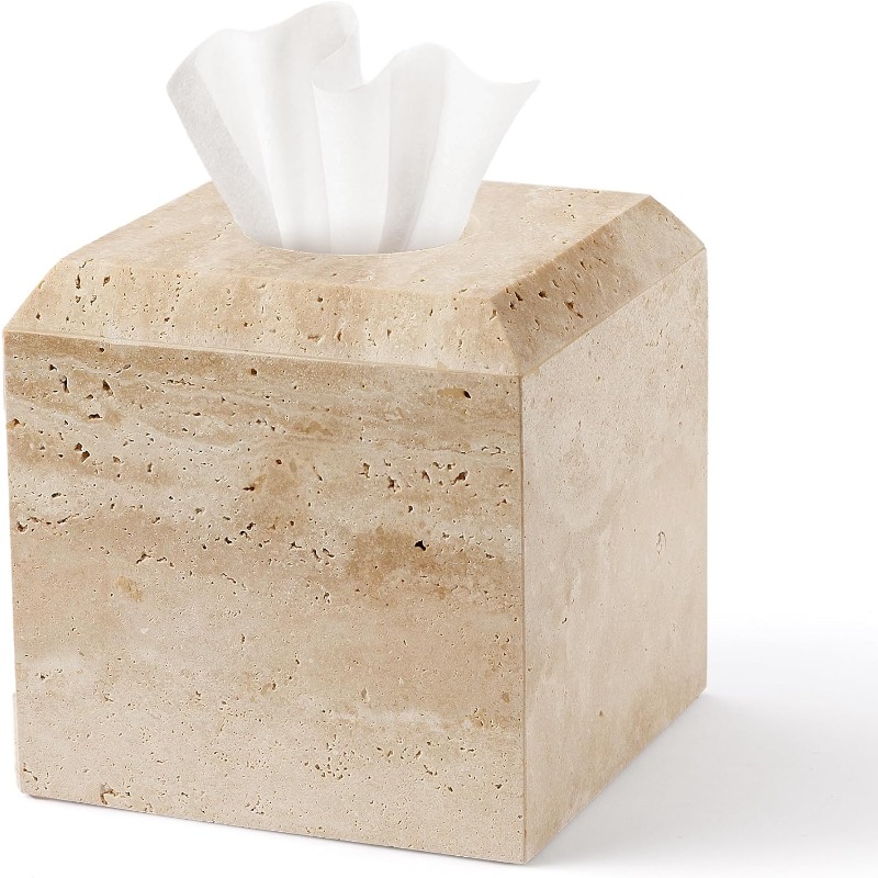 1pc heavy duty natural marble tissue box holder & toilet paper dispenser - beige/beige/ brown/gray/white - elegant marble pattern, -slip base, one-hand opening, fits square tissues - ideal for bathroom, living room, office - decorative storage organizer - perfect gift for home decor - compatible with single/  tissues, tissue holder bathroom, toilet paper holder wall mount, toilet roll storage Product details 0