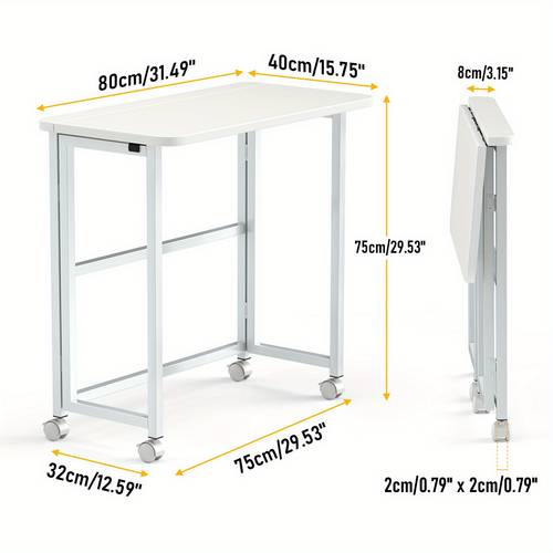 foldable portable computer desk with wheels compact mobile writing saving suitable for small spaces apartments office dorm bedside foldable table for laptop desktop
