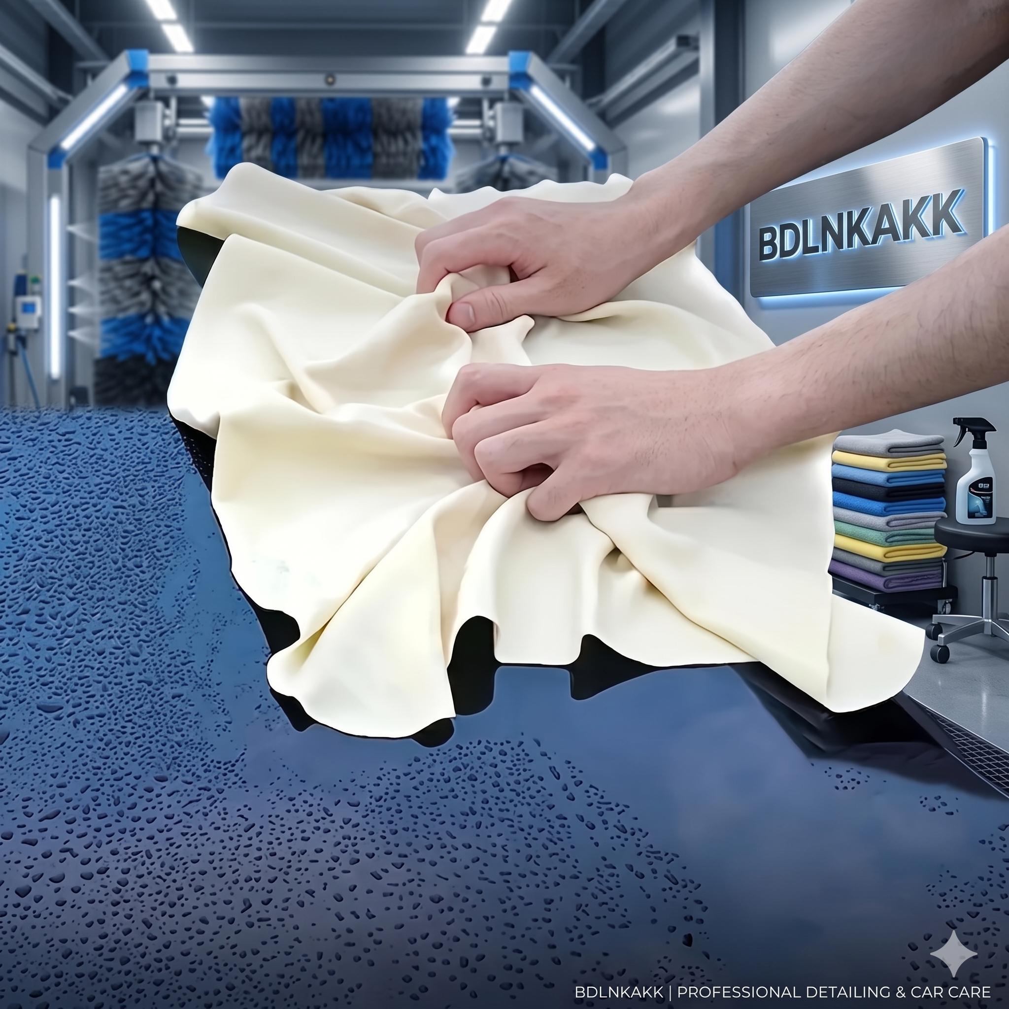 BDLNKAKK XXL Premium Pristna Jelenja Koža Chamois Brisača za Sušenje - Ultra Vpojna, Brez vlaken in prask, Naravna čistilna za detailing,