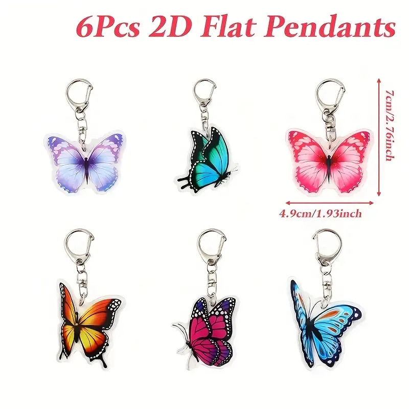 TEMU 2d Flat, 2d Flat Plane, 6pcs Set, Acrylic Keychains, Themed Party Hanging Ornaments, Happy Birthday Party Decorations, Rustic Wedding Party