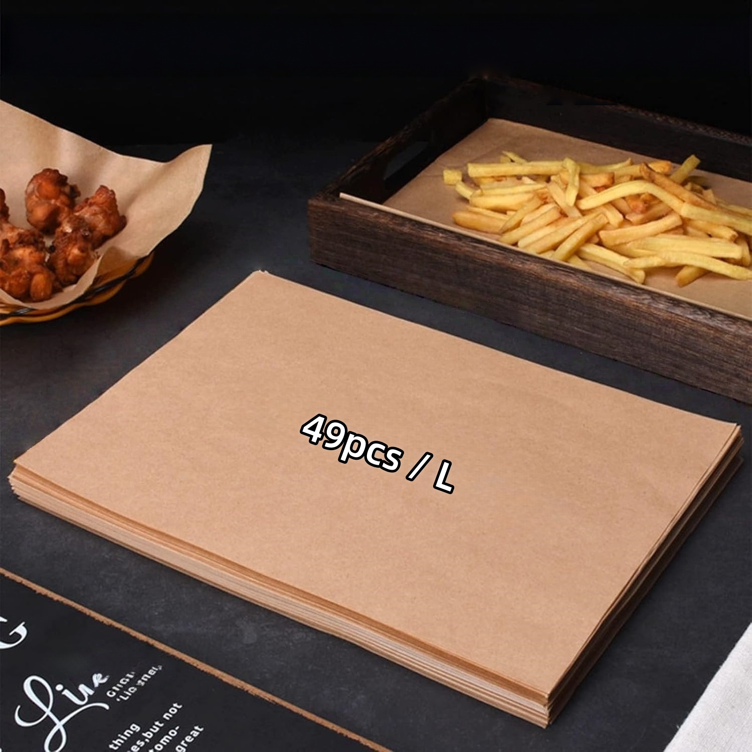 E-shop 49/99/199 Stück hochwertiges Backpapier, ölbeständig und hochtemperaturbeständig, zum , Frittieren und Kochen. Ideal zum Backen, für Air