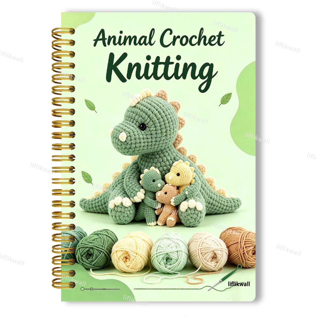 TEMU A Guide To Pc Crochet Animals, Suitable For Beginners, Making Exquisite Handmade Dinosaurs, Unicorns, Etc. It Includes 6 Patterns Of Animal