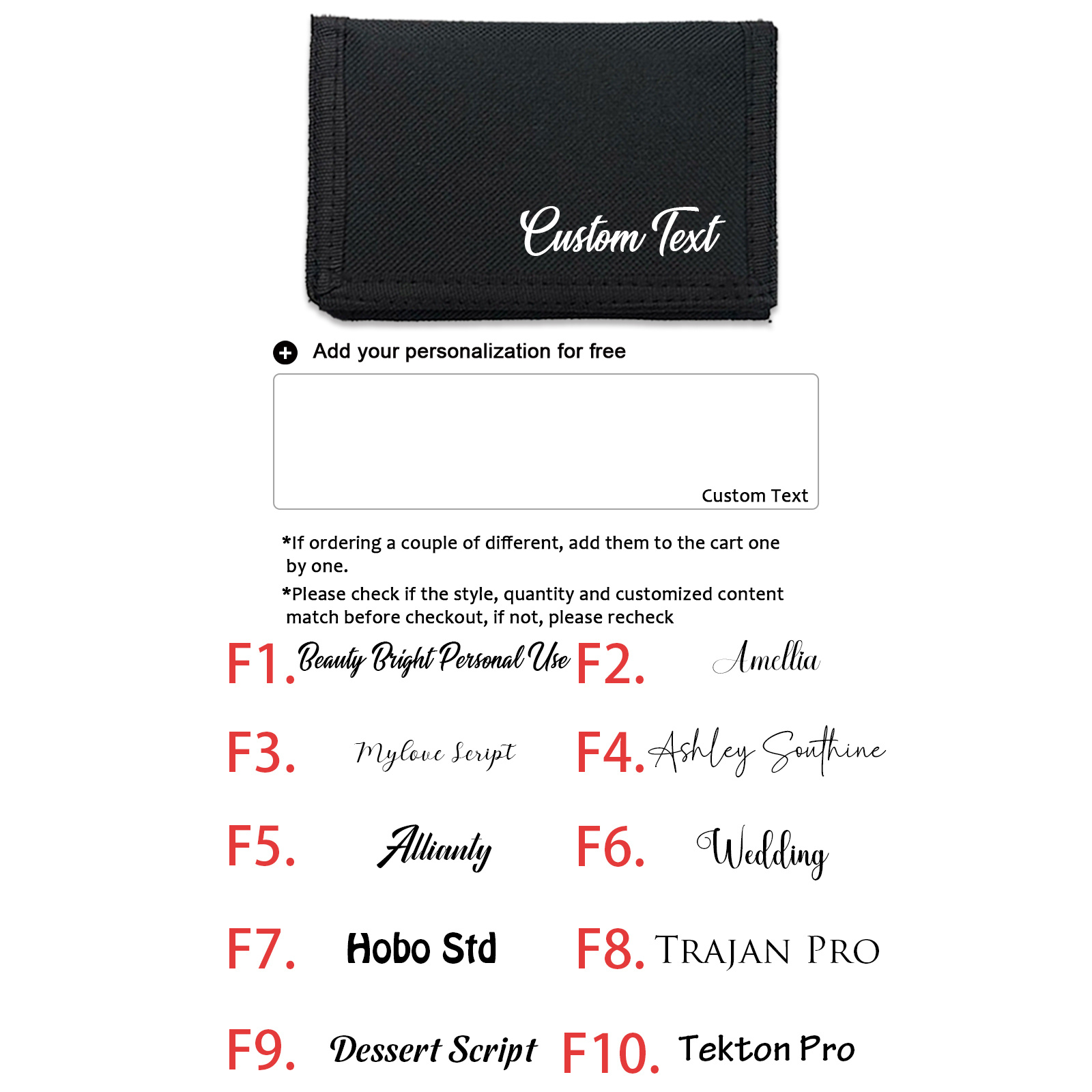 TEMU 1 billetera personalizada con o texto, ideal para hombres y mujeres, para el billetero, vacaciones, viajes escolares. bolsillo para monedas y
