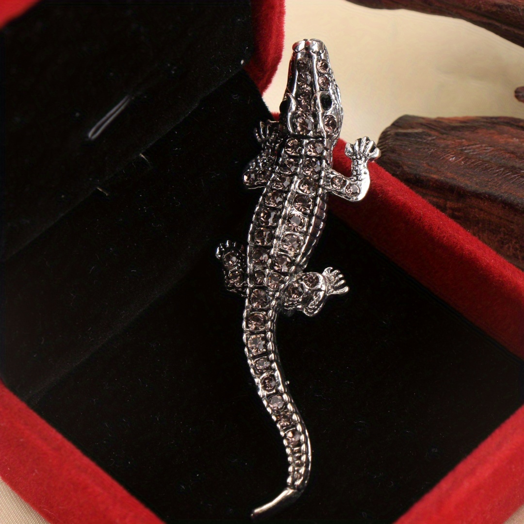 Image of Baroque Elegant Beautiful Crocodile Animal Design Men Women Brooch Pin, Jewelry Accessories, Wedding Holiday Party Couple Surprise Gift