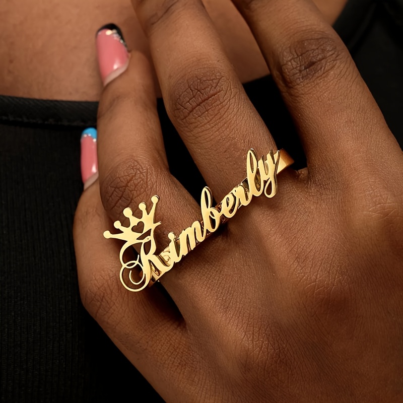 TEMU 1 Custom Stainless Steel Jewelry Piece, Suitable As An Easter Gift For 's Day; 1 Custom Golden Stainless Steel Ring With A Deer , Perfect As A