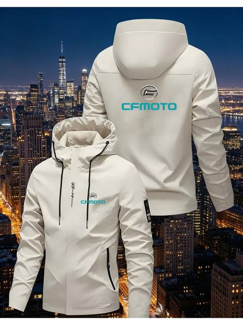 immagine dell'articolo giacca da moto da con cappuccio e stampa , antivento, disponibile in colori