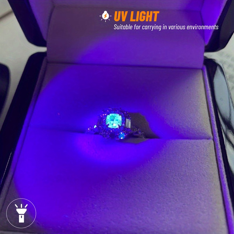 2pcs 395nm UV LED Flashlights - USB Rechargeable, High-Power for Urine & Scorpion Detection, Resin Curing, Pet Stain Removal, Camping & Fishing, Hotel Inspection, Nail Lamp, Portable