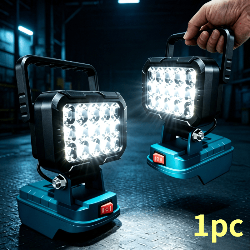TEMU Compatible With Makita 18v Lithium Battery (battery Not Included). Ip44! 15-led Handheld Work Light, High Brightness, Battery-free Model,