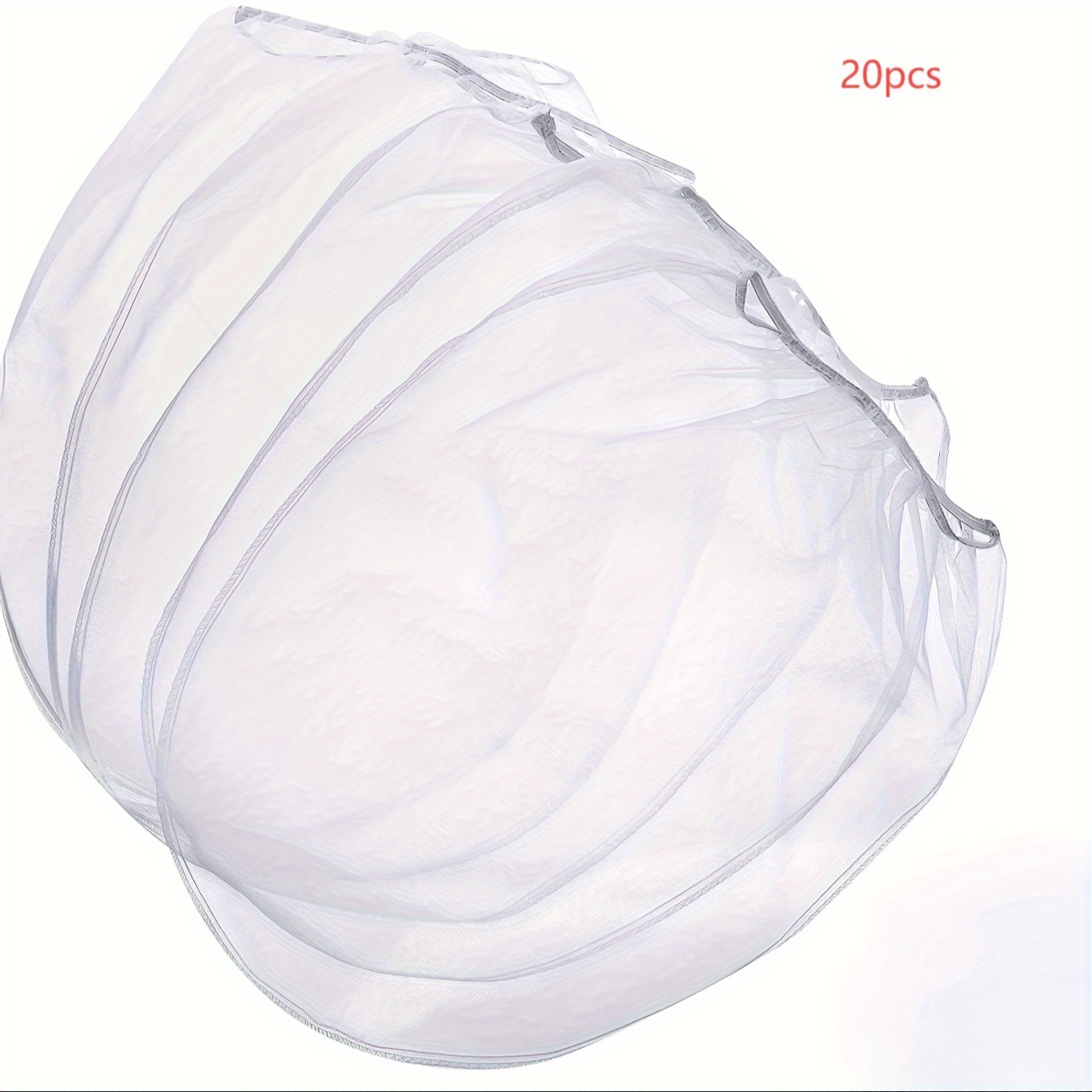 20pcs White Elastic Paint Filter Bags | Durable Nylon Mesh Screens With For Use | Paint Strainer Bags