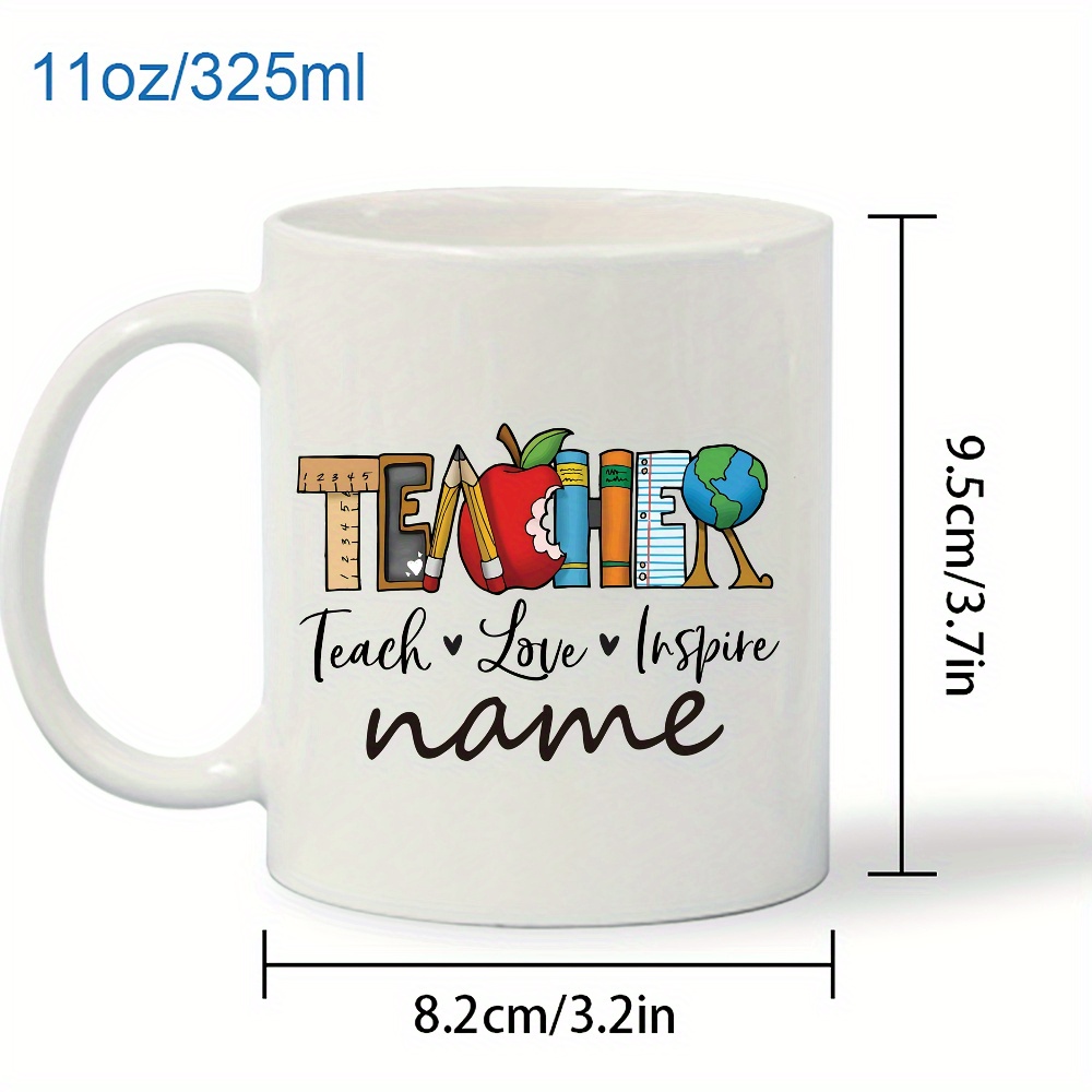 personalized teacher appreciation mug custom name teacher design with     ceramic coffee cup perfect gift for educators birthdays holidays hand wash only gift for teachers inspirational quote mug ceramic drinkware coffee bar accessories 4