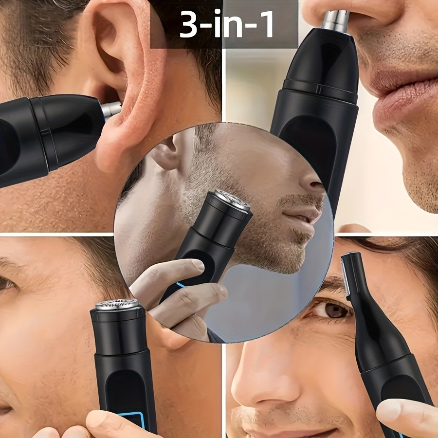 1pc 3 in 1 multifunctional electric nose ear hair trimmer eyebrow groomer rechargeable usb charging nose hair clipper with 150mah battery 36v operating voltage   usb c cable cleaning brush Product details 4
