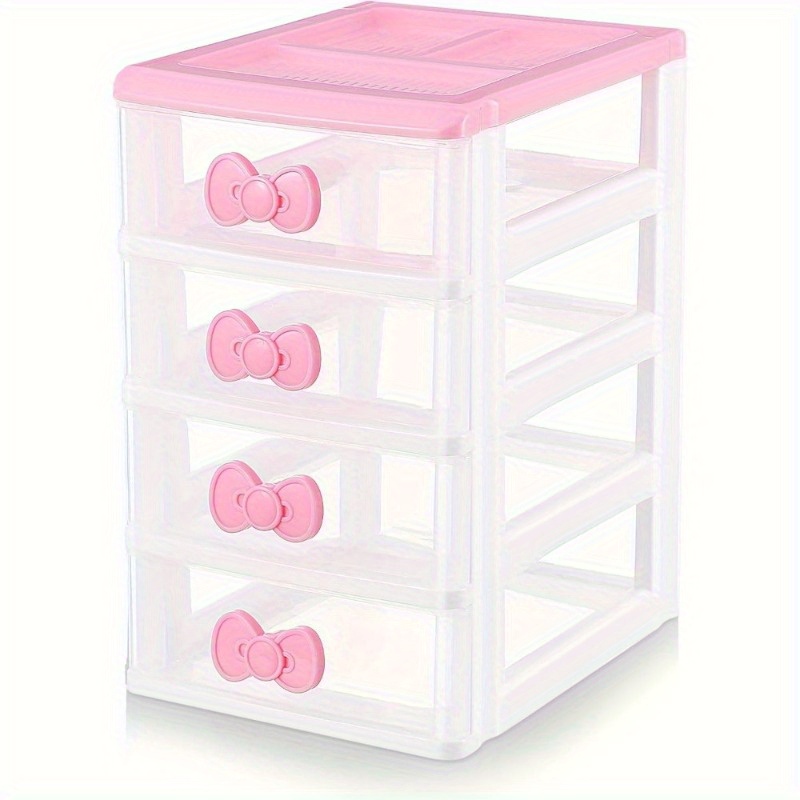 4-Tier Plastic Storage Organizer, Countertop Cosmetic Drawer, Multi-Layer Desktop Organizer, No Electricity Needed, Bathroom & Office Accessory