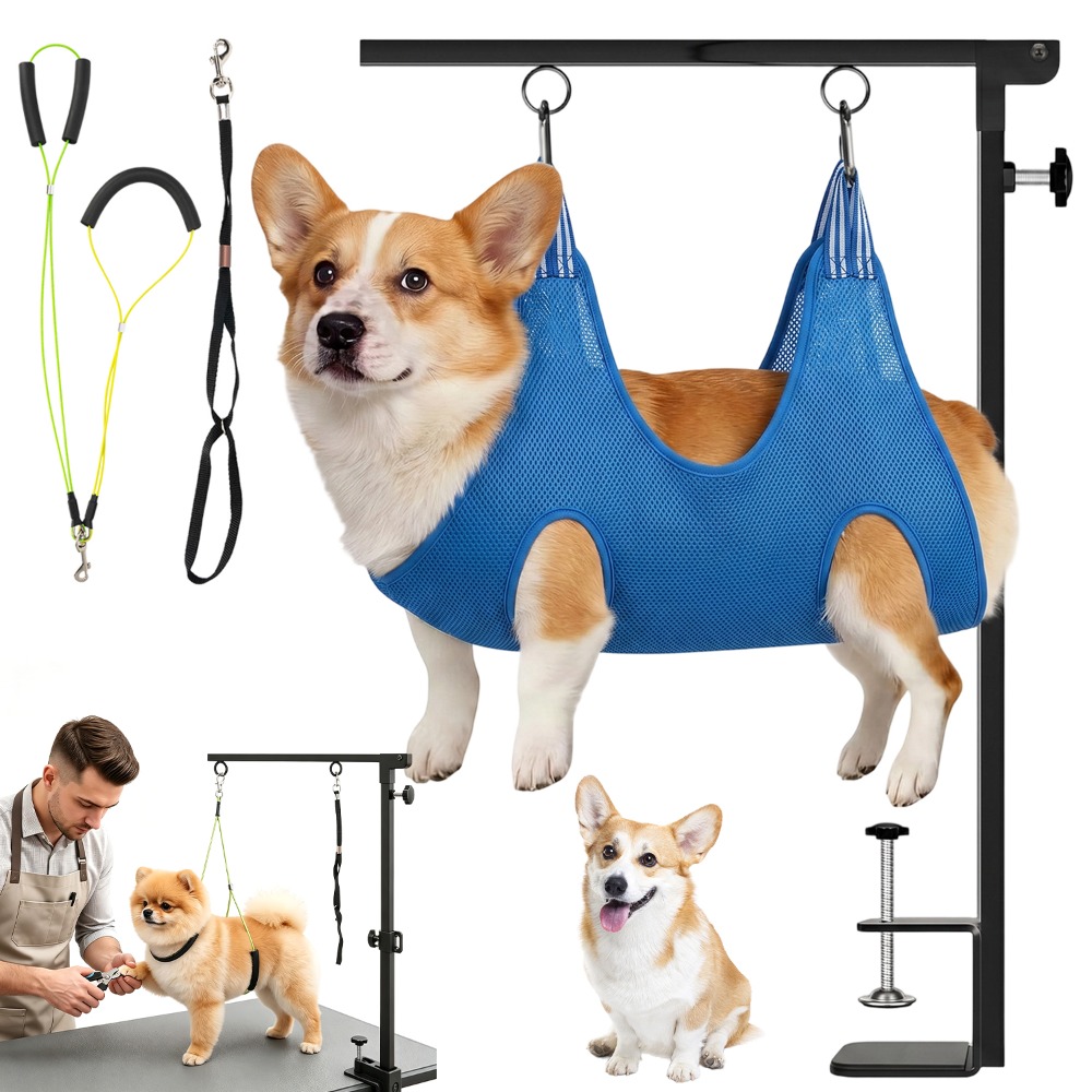1 Set Dog Detachable Shower Fixed Hanger, Pet Grooming Rack, Height Adjustable, Bearing 13.6kg, Used For Trimming, Trimming And Blow-drying Daily Grooming, Without Battery