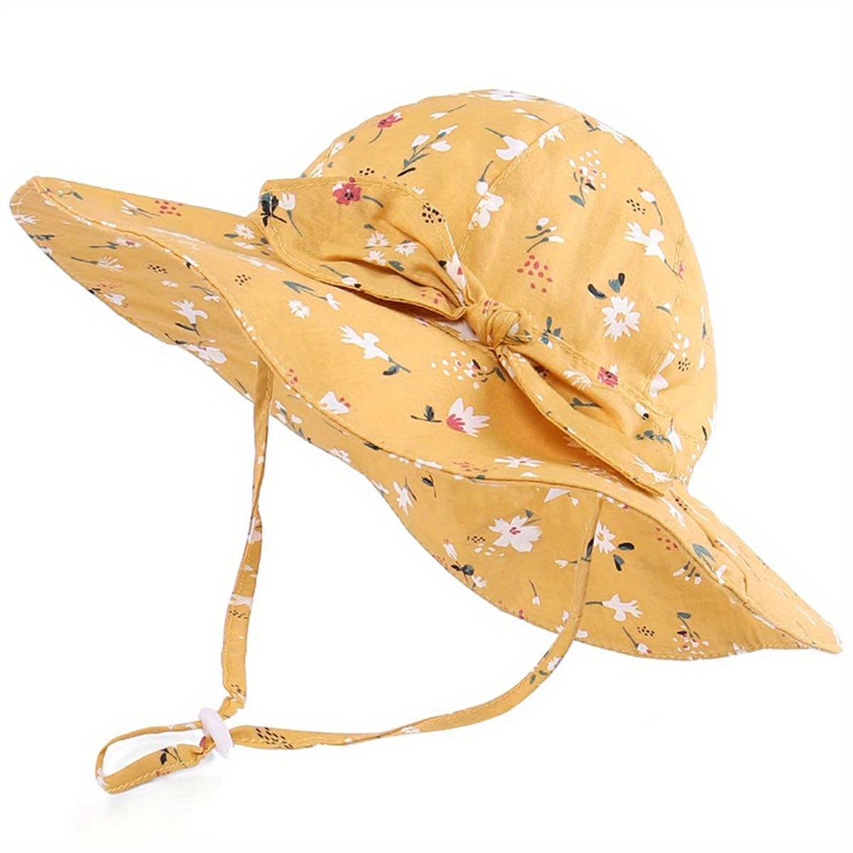 Sombrero De Sol Para Bebé Con Protección UV - Gorro Con Orejas De Oso, Ala Ancha 6 Cm, Ajuste Con Cintas, Unisex
