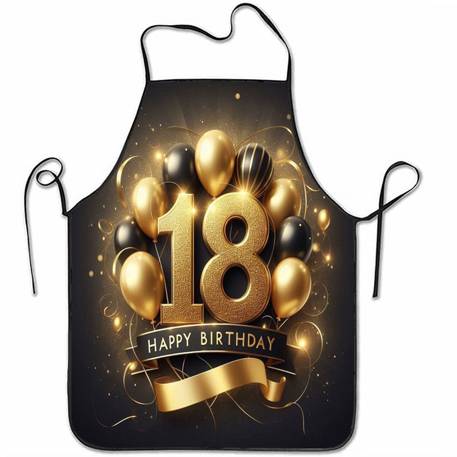 TEMU [openjit]1pc 18th Birthday Celebration Decor Scene Printed Sleeveless Polyester Apron, Aesthetic Men' Cooking Fashion Housework Kitchen Home