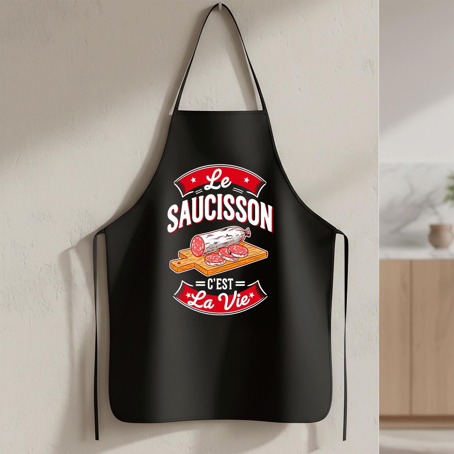 TEMU Tablier « Le Saucisson 'est » Française - Français Amusant & , Tablier Durable Adapté pour BBQ, Cuisine, Cadeau pour, Tablier Unisexe pour et,