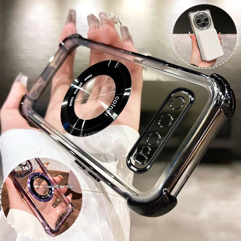 TEMU Phone Case - Acanries Luxury Magnetic Ring With Plating Transparent Shockproof Soft Phone Case For Galaxy S10 Men Women Tpu Clear Protective