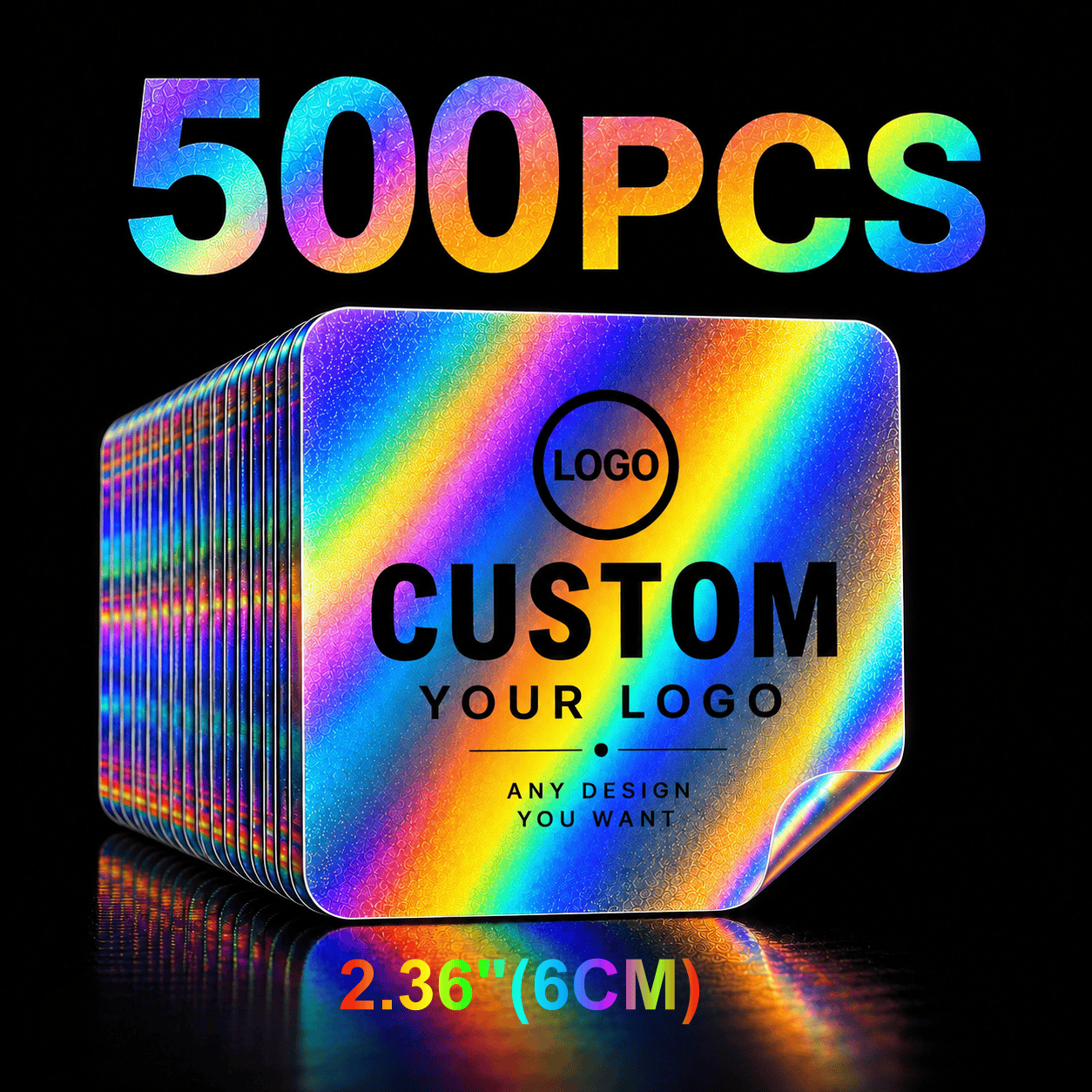 Personalized Custom Holographic Stickers, 3/4/5/6CM