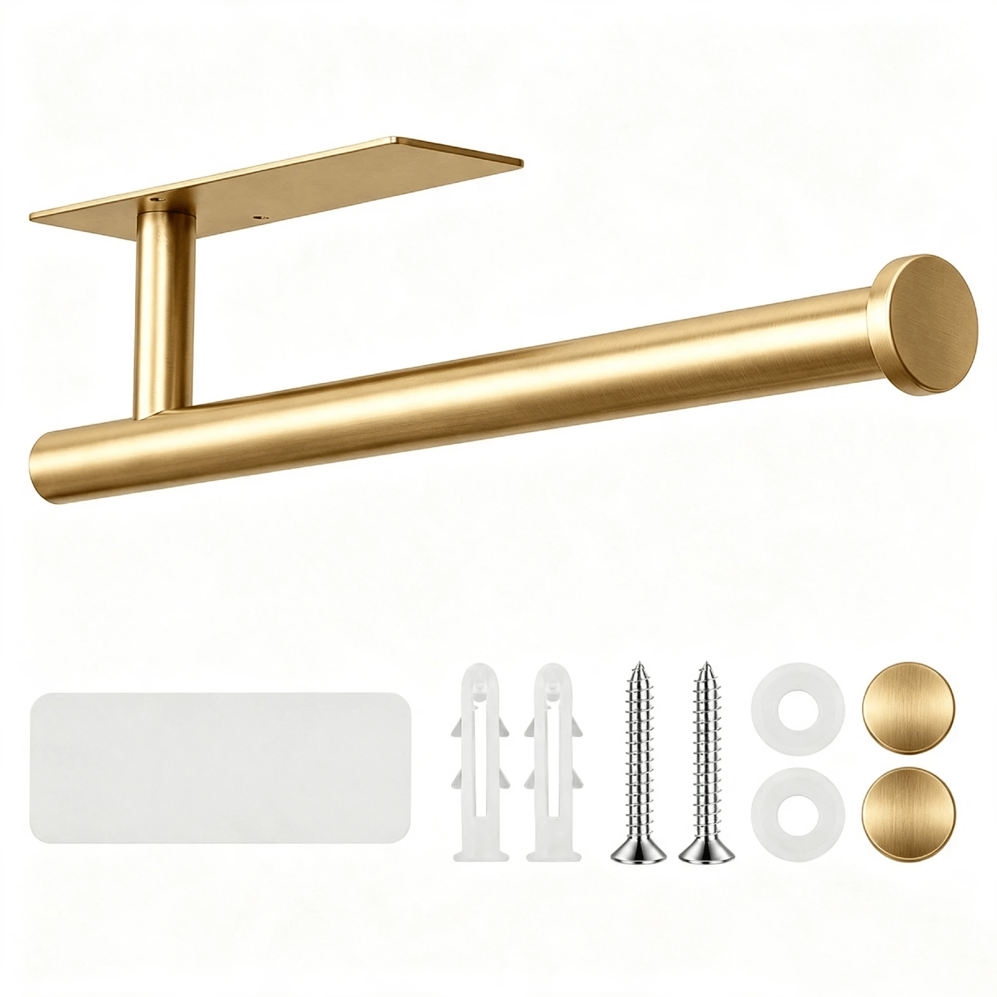 TEMU 1pc Barra de toalla de acero inoxidable sin clavos fijación de tornillo, toallero de baño de color multicolor, soporte de carga fuerte en la