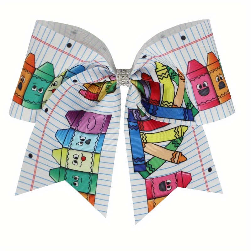TEMU 1 Piece Of 7-inch Large Cheerleading Hair Bows Designed For Holding Ponytails, Suitable For All Hair Types. Perfect For Parties, Travel, And As