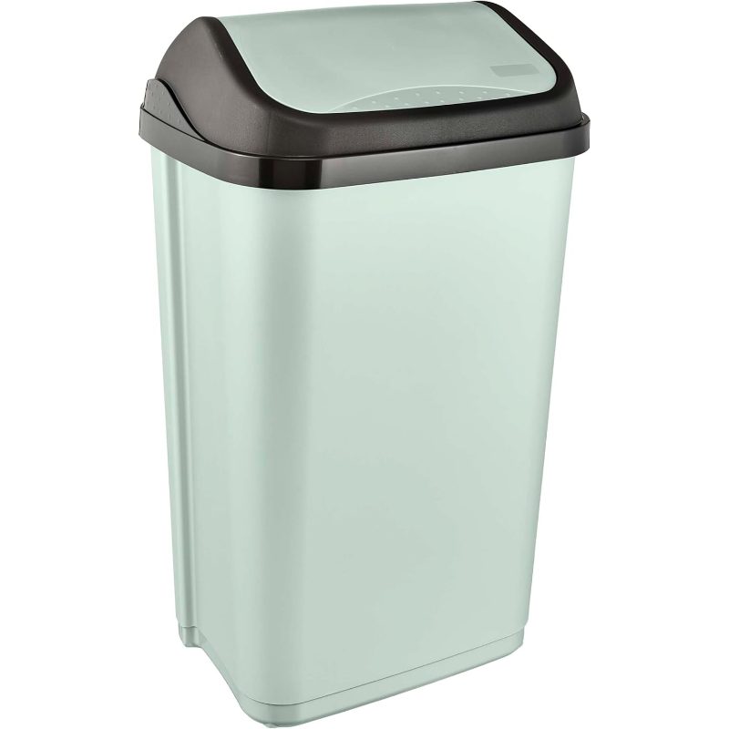 Trash Can With Swing Lid, 50 L, 38.5 X 29 Cm, Green ()