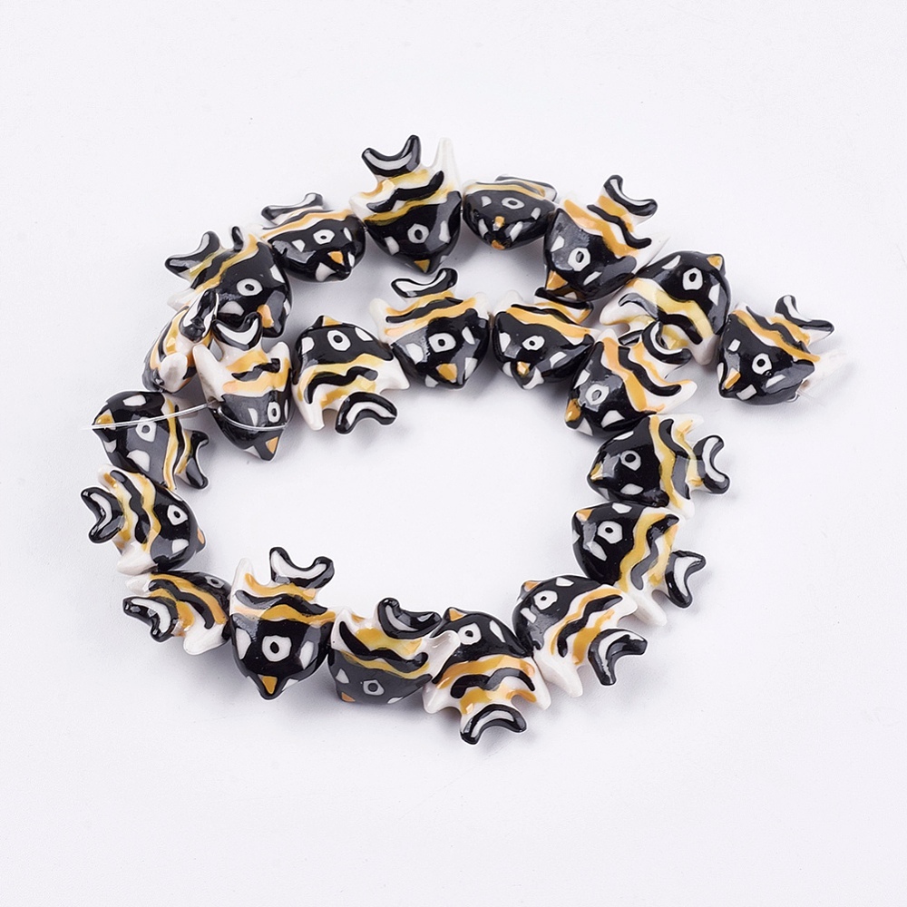 5pcs Handmade Porcelain Beads, Ocean Decor