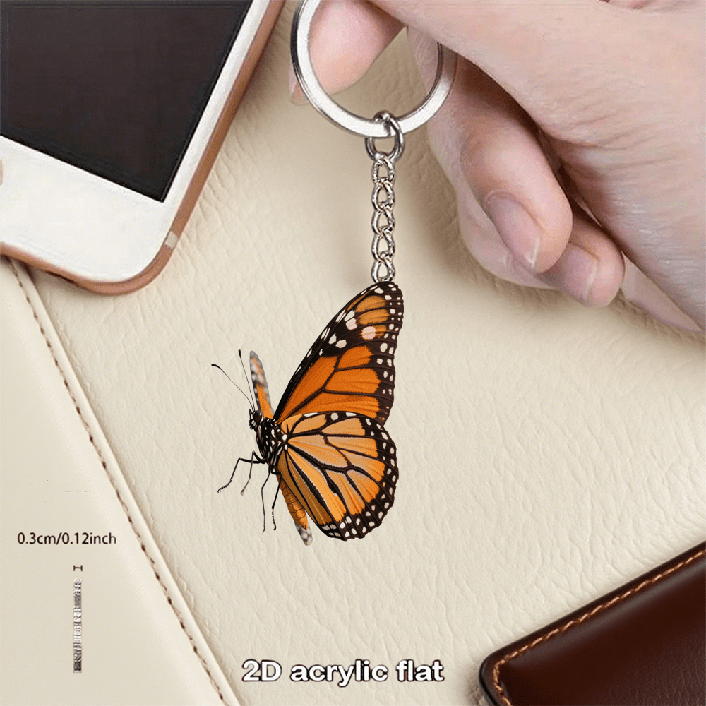 TEMU [2d Flat] [2d Flat] A Meticulously Designed Vibrant Acrylic Keychain In A 2d , Suitable For Car Keys, Regular Keys, Festive Gifts, And Seasonal