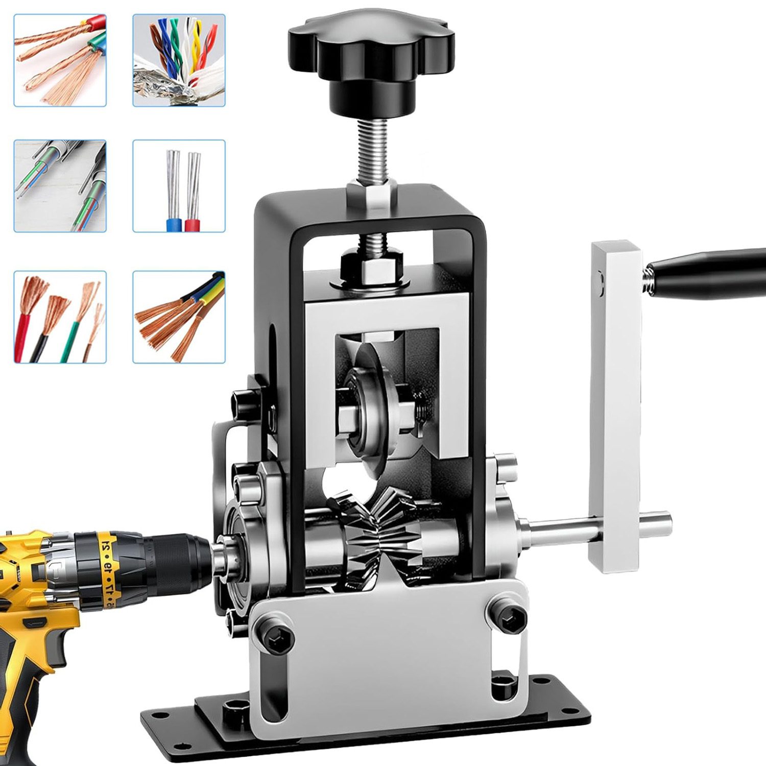 Manual Wire Stripping Machine Gauge Wire 1-20mm, Scrapping Wire Peeler Machine, Hand Crank Wire Stripper Tool For Scrap Recycling