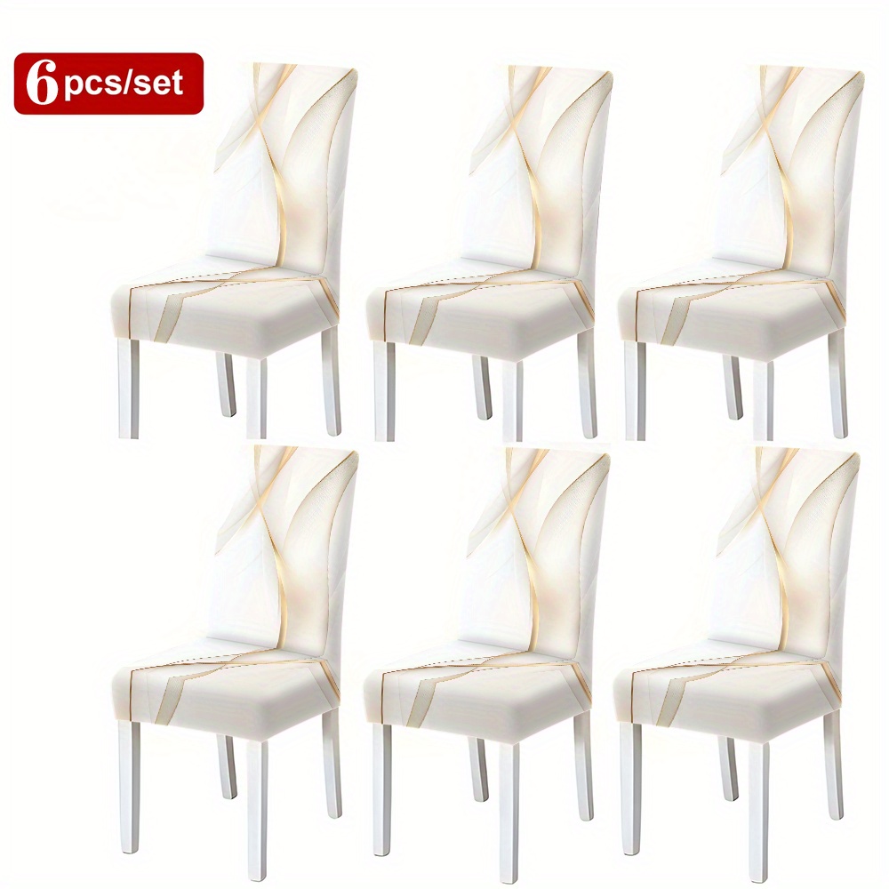 TEMU 2pcs/4pcs/6pcs Housses de chaise élastiques sur le thème de Noël imprimées (Housse de protection de chaise non incluse), protections de siège