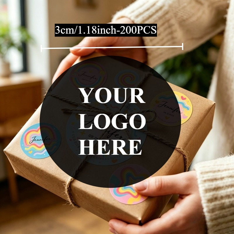 TEMU Custom Photo Stickers Personalized Labels, 50/100/200pcs Optional, 1.18/1.57/1.97/2.36/2.76/3.15 Inch Multiple Sizes, Waterproof Customizable