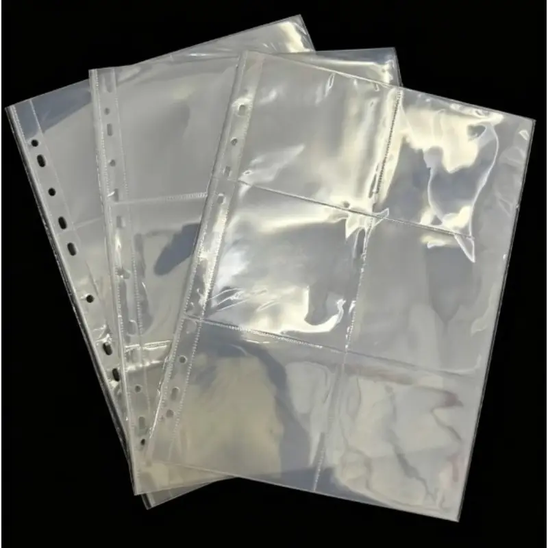 trading card a4 sleeves 50 Pack Pages 9-Pocket Card Protectors for Standard Size Cards Fits 3 Ring Binders Holds Up to 450 Cards Clear Plastic Sheets for Collectible Storage and Organization : Office Products organizing and displaying trading cards Three 30 pack photocard binder sleeves
