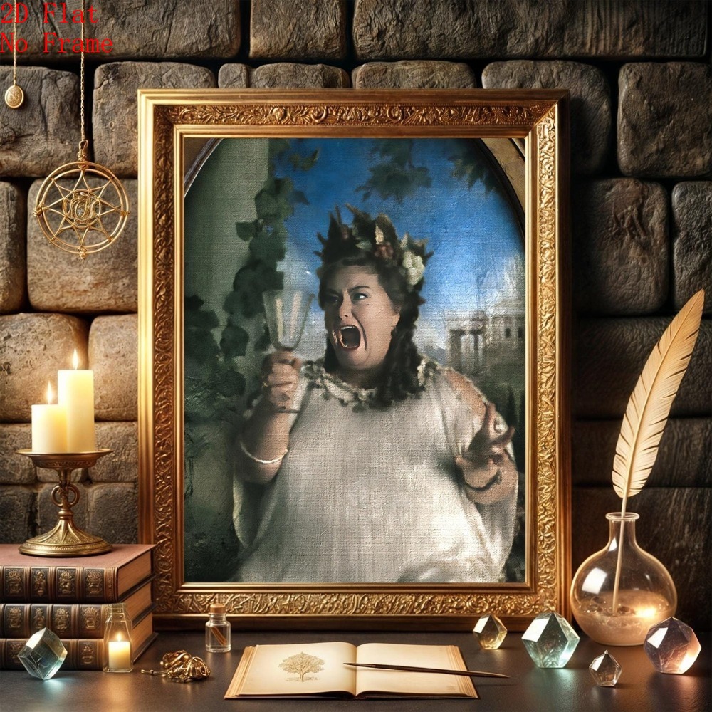 TEMU 2d Flat, 2d Flat, [1pc 2d Flat No Frame Canvas Painting Posters Prints] The Singing Art Print: Wizard Home Decor, Halloween Christmas Decor
