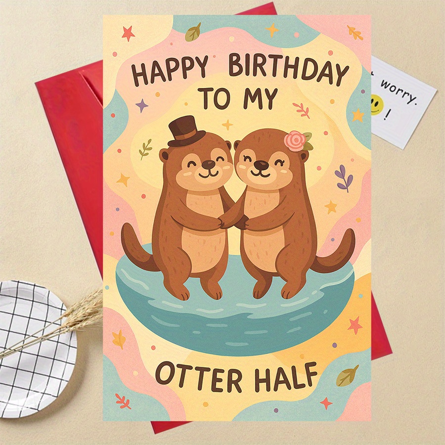 Hey Chimp Lustige Geburtstagskarte – Otter Design Mit Wortspiel, Für Frau/Ehemann/Freundin, 127x178 Mm, Inkl. Umschlag