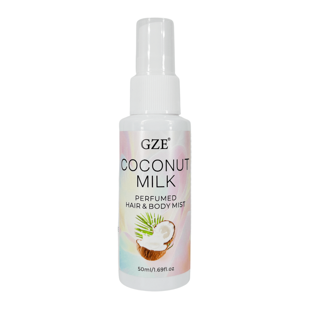 GZE Coconut Milk / Hair & Body Mist with Essential Oils / Clean Fragrance Long-Lasting Hydrating Perfume / Tropical Vacation Scent / Sulfate-Free & Non-Greasy