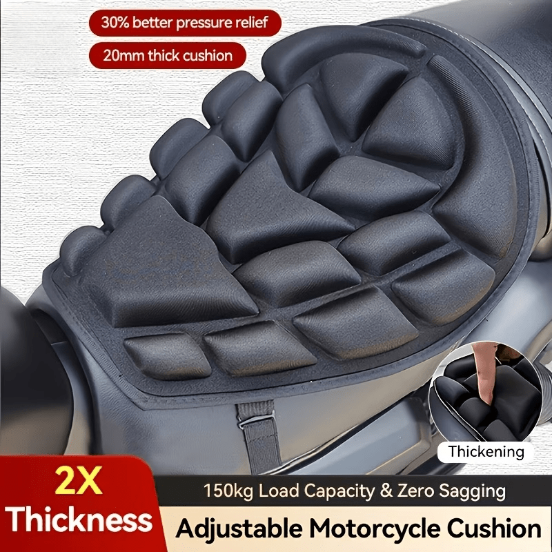 TEMU Le nouveau coussin de siège de moto 3D est spécialement conçu pour l'absorption des chocs, la respirabilité et au glissement, ce qui le adapté à