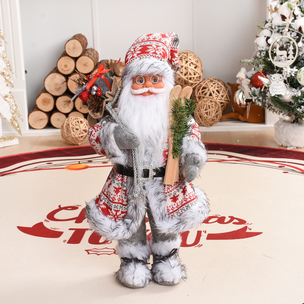 TEMU 1pc 45cm/17.72in Santa Claus Christmas Tree Decoration Prop, Christmas Holiday Statue Ornament, Christmas Home Decor, Santa Claus With Gift Bag,