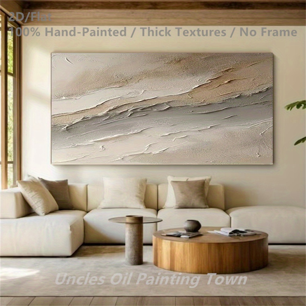 Hand-Painted Abstract Wall Art - Thick Textures, Vibrant Colors, Frameless Modern Canvas Painting for Living Room, Bedroom, Study - Unique Contemporary European & American Style Home Decor, Large Murals, Aesthetic Room Accent, Bedroom Artwork, Minimalist Design, Highquality Finish, Textured Artwork, Interior Designers, 2D Flat