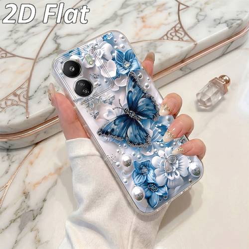 phone case 2d flat flower beaded phone case suitable for redmi 10 12c 13 14c a3 note 8 11s 12 13 14pro xiaomi 10t 11 lite 13t 14 14t pro poco c61 c65 c75 m4 pro m5s m6 x3 x4 gt x5 x6 3 f4 f5 f6 pro new anti fall