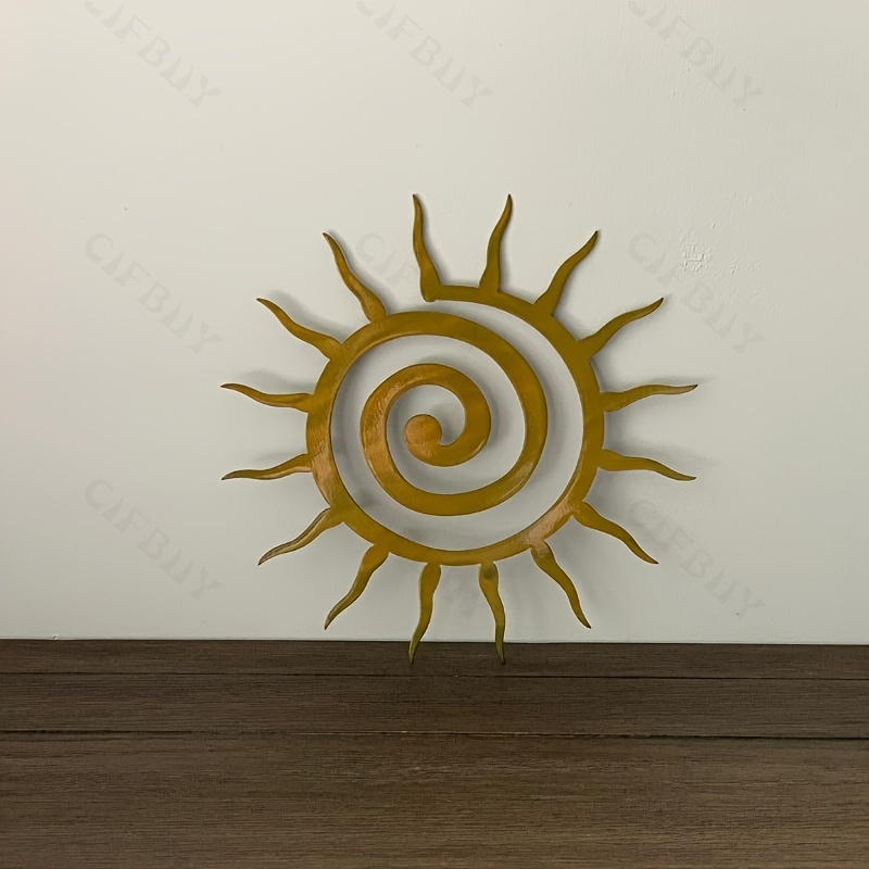 

1pc Antique Coiled Wall Art - Golden 2d Outdoor Decor For , & Patio | Stylish Housewarming Gift & Home Accent By Helloyoung