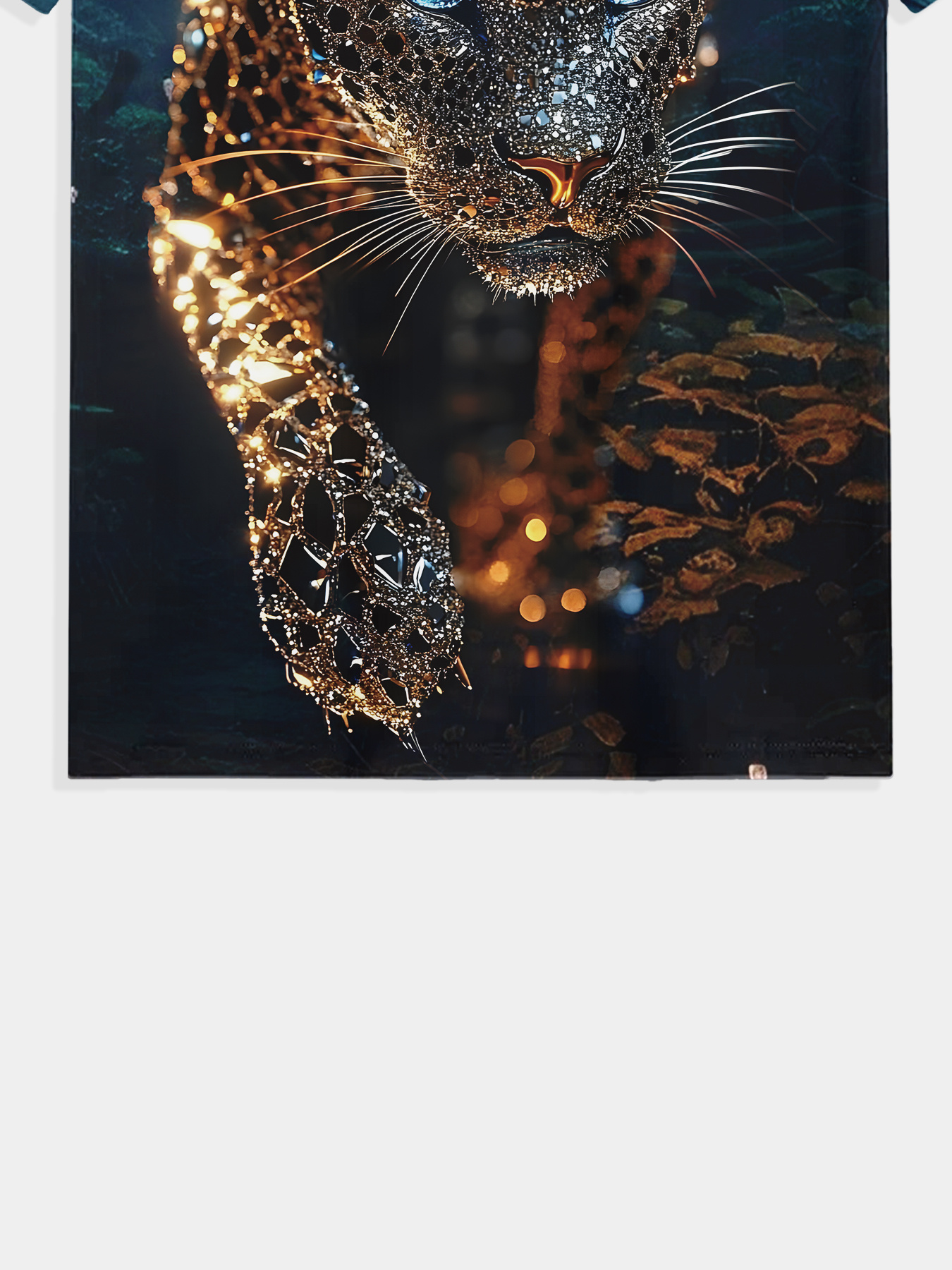 mens 3  shiny leopard print t shirt 100 polyester casual round neck short sleeve       summer daily wear halloween gift leopard print t shirt     pattern shirt durable fabric Product details 2