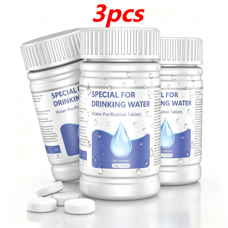TEMU 300 Water Purification Tablets, Portable Outdoor Camping And Hiking Emergency Survival Drinking Water Purification